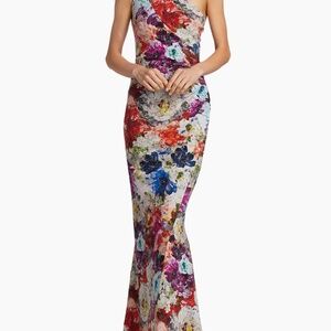 Chiara  Boni La Petite Robe Gosia Floral One-Shoulder Gown